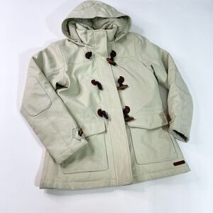 Merrell Hooded Coat Womens Medium Cream Lined Toggle Accent Opti-Shell Opti-Warm